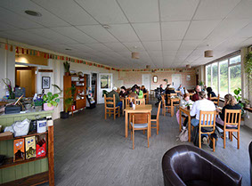 Talla Stafainn Staffin Community Hall contains a Cafe Hungy Gull serving food and drink