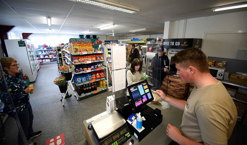 Staffin Community Hall contains a shop Staffin Stores selling a variety of food and drink