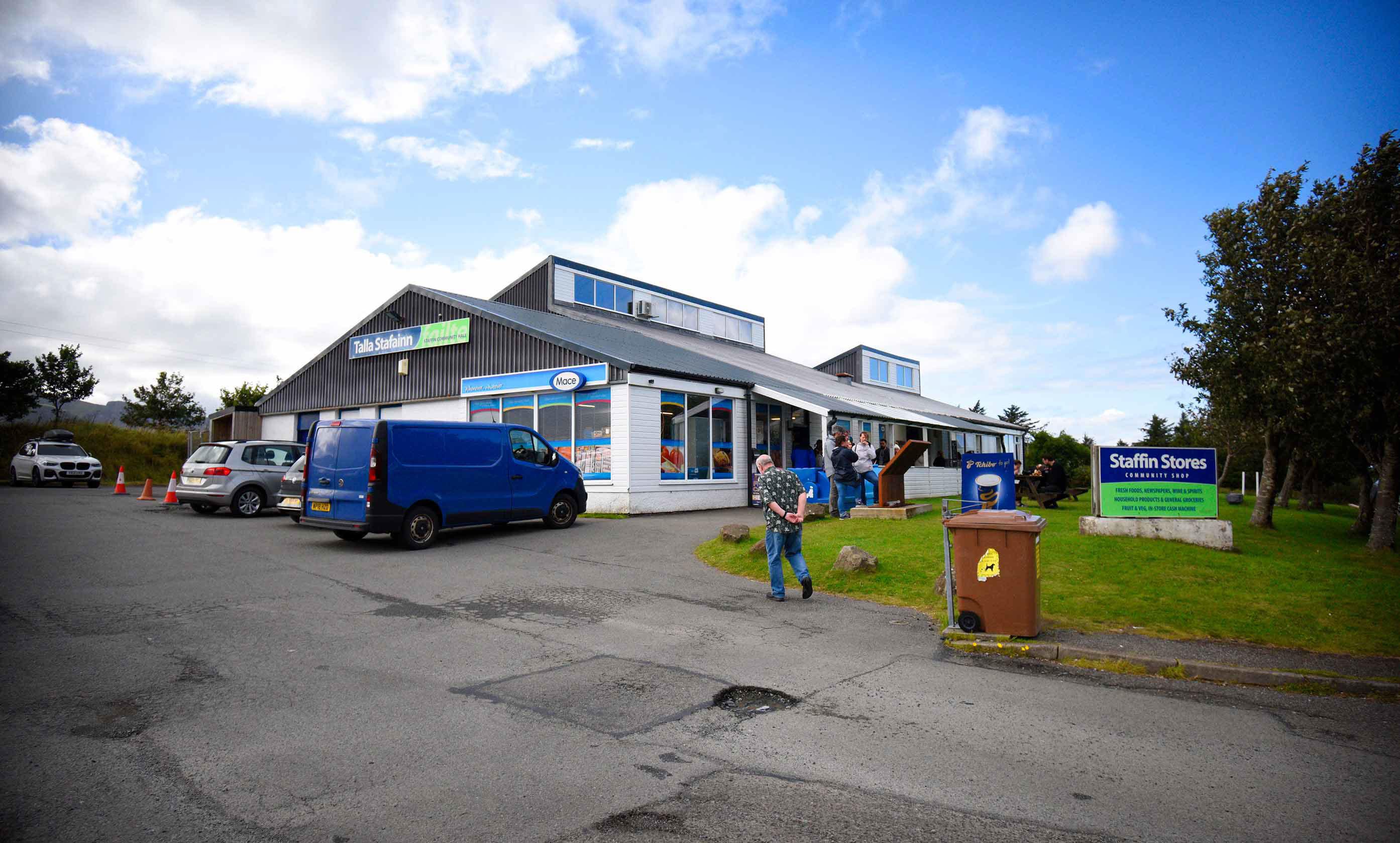 Private Parking is avaiable at Staffin Community Hall with WIFI access and sea views