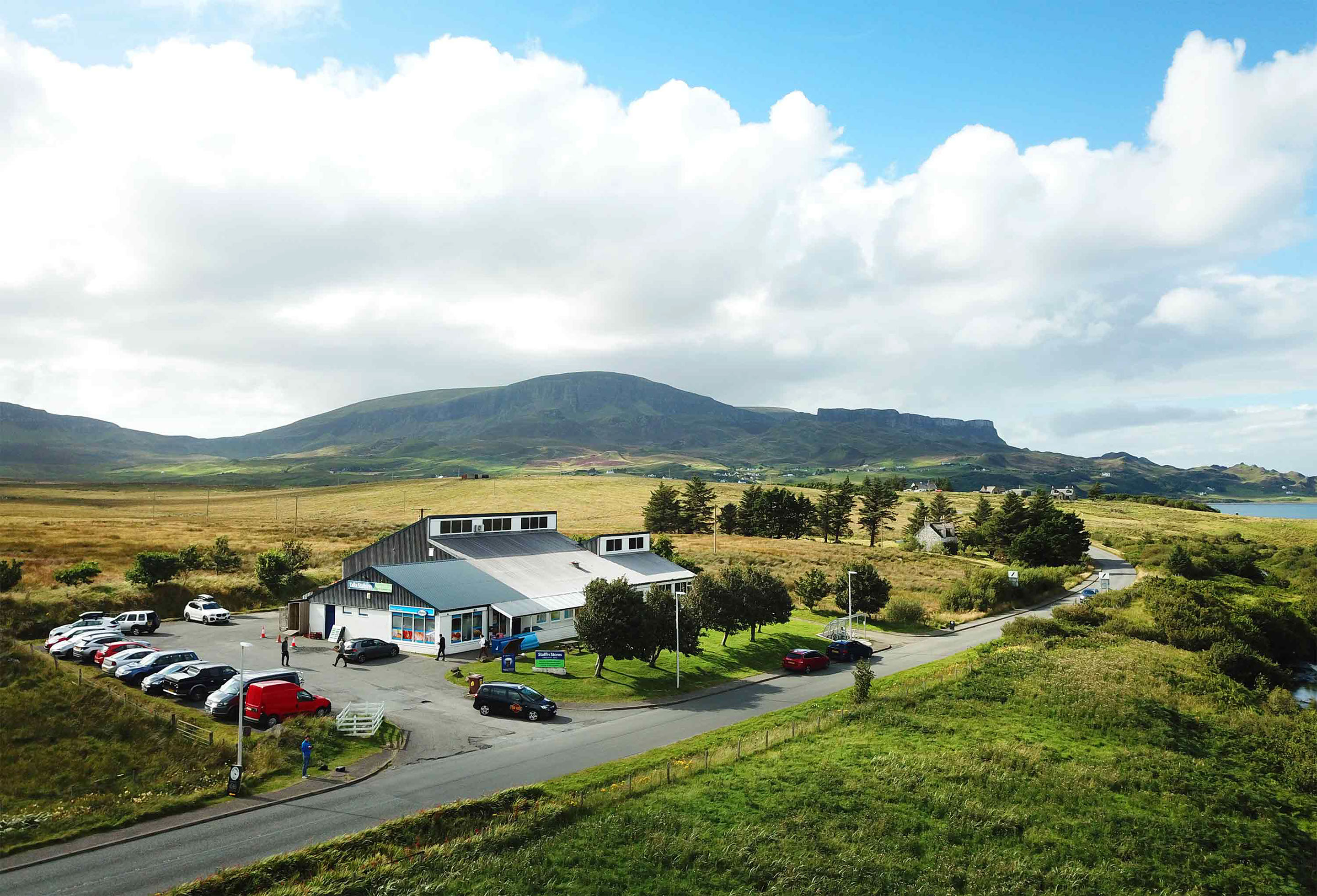 Staffin Community Hall is located in Staffin on the Isle of Skye nestled below the Trotternish Ridge